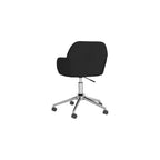 Swivel Home Office Chair with Swivel Wheels, Fabric Study Chair, Mid-Back Computer Desk Chair, Black Fabric, -362