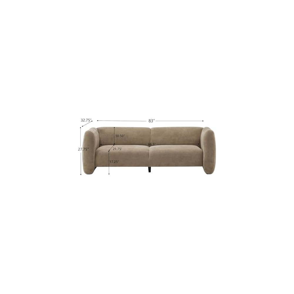 Merax 83" Oversized Loveseat Sofa for Living Room, Comfy Chenille Upholstered Sofa Couch with Wave Design Arm, 2-3 Seater Capacity, Easy Assembly for Bedroom Apartment Office (Camel)
