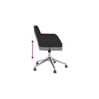 Swivel Home Office Chair with Swivel Wheels, Fabric Study Chair, Mid-Back Computer Desk Chair, Black Fabric, -362