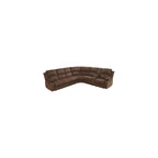 Reclining Sectional Sofa Set, L Shaped Recliner Couch with Cup Holder and Storage Console for Home Theater & Living Room, Brown