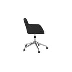 Swivel Home Office Chair with Swivel Wheels, Fabric Study Chair, Mid-Back Computer Desk Chair, Black Fabric, -362