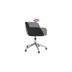 Swivel Home Office Chair with Swivel Wheels, Fabric Study Chair, Mid-Back Computer Desk Chair, Black Fabric, -362