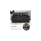 Bonzy Home Manual Reclining Sofa Set, 2 Pieces Recliner Furniture Sofa Set, Single Recliner Chair & Loveseat Couch with Overstuffed Backrest and Armrest for Living Room Home Theater, Black