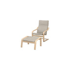 ProTuning POÄNG Armchair and footstool, white stained oak veneer/Knisa light beige