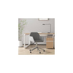 Swivel Home Office Chair with Swivel Wheels, Fabric Study Chair, Mid-Back Computer Desk Chair, Black Fabric, -362