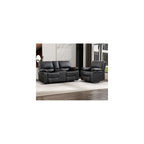 Bonzy Home Manual Reclining Sofa Set, 2 Pieces Recliner Furniture Sofa Set, Single Recliner Chair & Loveseat Couch with Overstuffed Backrest and Armrest for Living Room Home Theater, Black