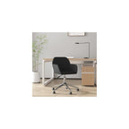 Swivel Home Office Chair with Swivel Wheels, Fabric Study Chair, Mid-Back Computer Desk Chair, Black Fabric, -362