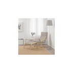 ProTuning POÄNG Armchair and footstool, white stained oak veneer/Knisa light beige