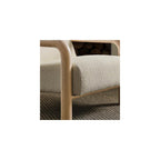 Modway Sereno Modern Boucle Fabric Accent Chair in Cream Oak with Rounded Wood Armrests – Upholstered Lounge Chair for Living Room or Bedroom