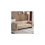 Merax 83" Oversized Loveseat Sofa for Living Room, Comfy Chenille Upholstered Sofa Couch with Wave Design Arm, 2-3 Seater Capacity, Easy Assembly for Bedroom Apartment Office (Camel)