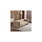 Merax 83" Oversized Loveseat Sofa for Living Room, Comfy Chenille Upholstered Sofa Couch with Wave Design Arm, 2-3 Seater Capacity, Easy Assembly for Bedroom Apartment Office (Camel)