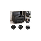 Bonzy Home Manual Reclining Sofa Set, 2 Pieces Recliner Furniture Sofa Set, Single Recliner Chair & Loveseat Couch with Overstuffed Backrest and Armrest for Living Room Home Theater, Black