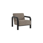 Modway Sereno Modern Boucle Fabric Accent Chair in Cream Oak with Rounded Wood Armrests – Upholstered Lounge Chair for Living Room or Bedroom