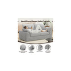 MALOL 75.6" Cloud Boneless Sofa, Loveseat Couches with 4 Pillows, Modern Living Room 2 Seater Sofa for Small Space, Apartment, No Assembly, Light Grey