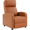 Recliner Chair Modern Leather Chaise Couch Single Accent Recliner Chair Sofa (Color : Tan)