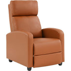 Recliner Chair Modern Leather Chaise Couch Single Accent Recliner Chair Sofa (Color : Tan)