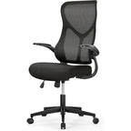 Ergonomic Office Desk Mesh Computer Chair High Back, Rolling Swivel Home Gaming Chairs with Wheels Comfy Lumbar Support, Flip-up Arms, 120° Tilt for Bedroom, Study, Work, Student, Ink