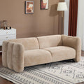 Merax 83" Oversized Loveseat Sofa for Living Room, Comfy Chenille Upholstered Sofa Couch with Wave Design Arm, 2-3 Seater Capacity, Easy Assembly for Bedroom Apartment Office (Camel)