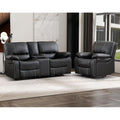 Bonzy Home Manual Reclining Sofa Set, 2 Pieces Recliner Furniture Sofa Set, Single Recliner Chair & Loveseat Couch with Overstuffed Backrest and Armrest for Living Room Home Theater, Black